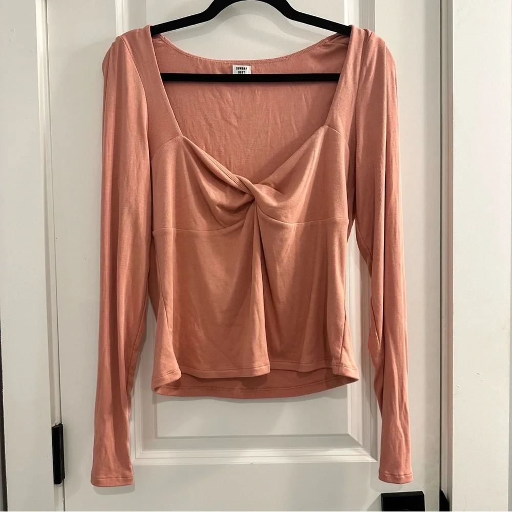 Aritzia Sunday Best Lula Long Sleeve Top Size XL - Picture 2 of 8